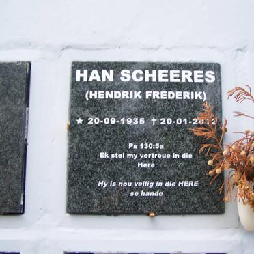 SCHEERES Hendrik Frederik 1935-2012