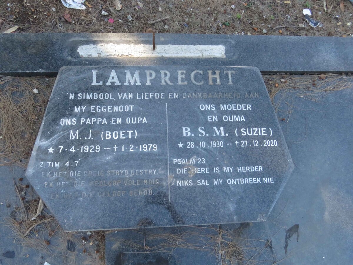 LAMPRECHT M.J. 1929-1979 &amp; B.S.M. 1930-2020
