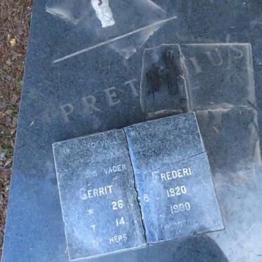 PRETORIUS Gerrit Frederik 1920-1990