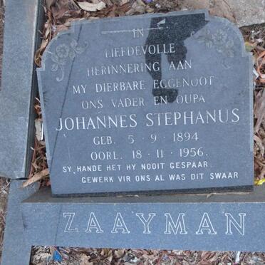 ZAAYMAN Johannes Stephanus 1894-1956