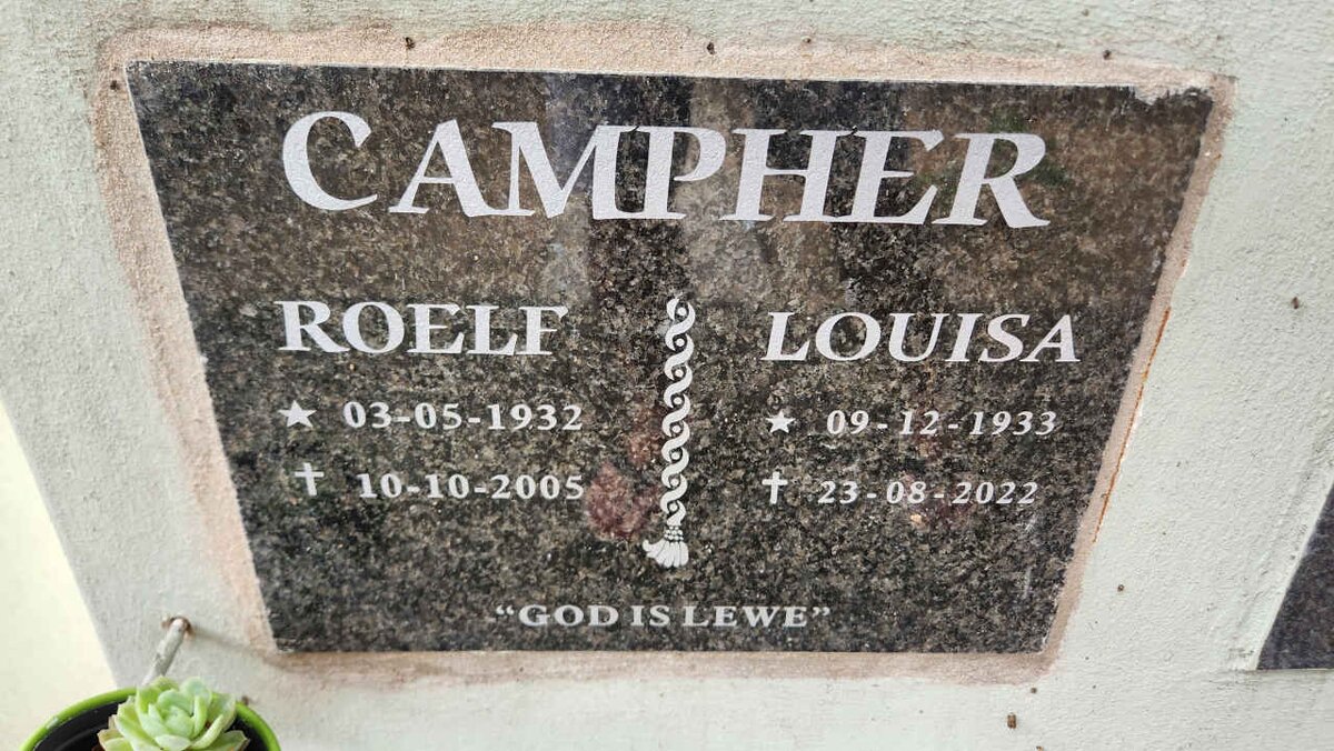 CAMPHER Roelf 1932-2005 & Louisa 1933-2022