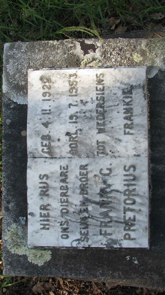 PRETORIUS Frank G. 1922-1953