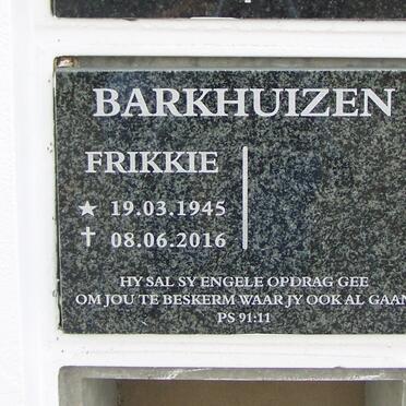 BARKHUIZEN Frikkie 1945-2016