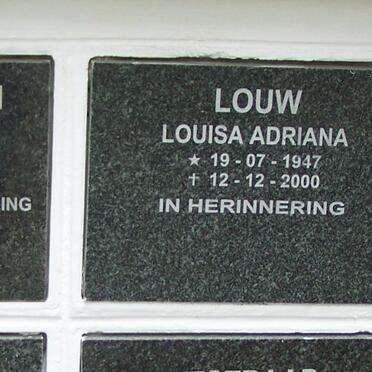 LOUW Louisa Adriana 1947-2000