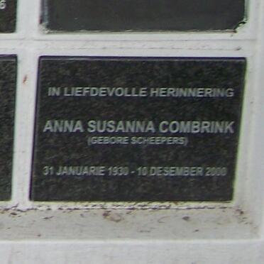 COMBRINK Anna Susanna nee SCHEEPERS 1930-2000
