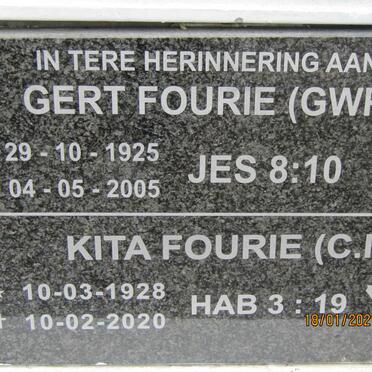 FOURIE G.W.P. 1925-2005 &amp; C.I. 1928-2020