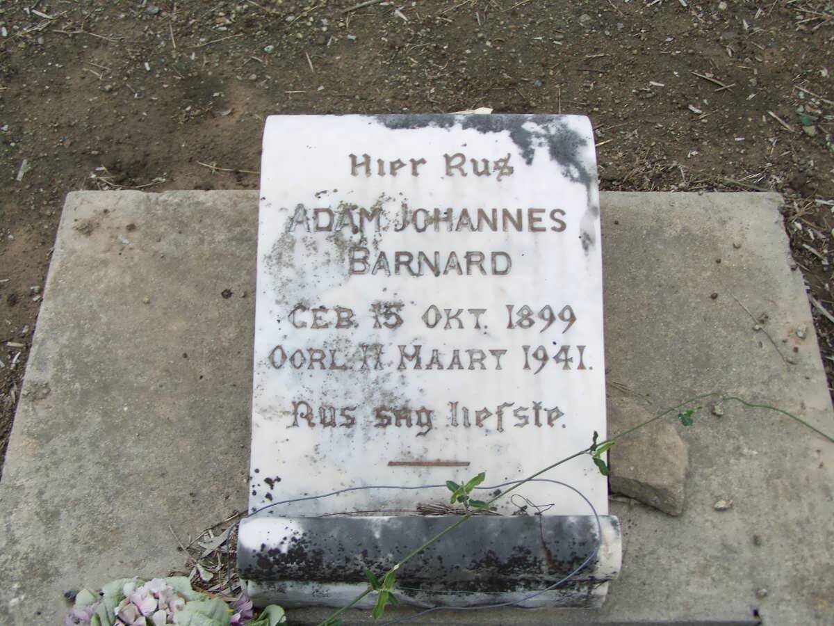 BARNARD Adam Johannes 1899-1941