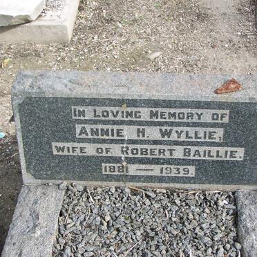BAILLIE Annie H. nee WYLLIE 1881-1939