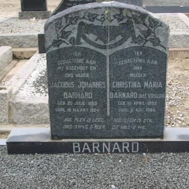 BARNARD Jacobus Johannes 1889-1954 &amp; Christina Maria VOSLOO 1899-1986
