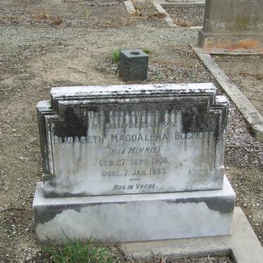 BOSHOFF Elizabeth Magdalena nee MINNIE 1906-1933