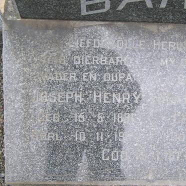 BARRY Joseph Henry 188?-1965 &amp; Beatrice Hendrina 187?-1956