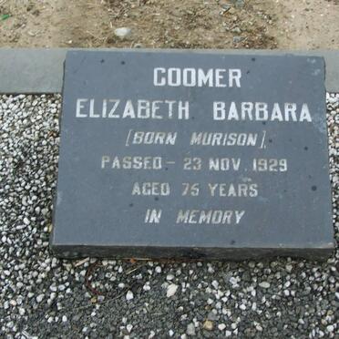 COOMER Elizabeth Barbara nee MURISON -1929