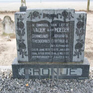CRONJE Cornelius Theodorus 1879-1956 &amp; Johanna Gertruida KLEYNHANS 1885-1959
