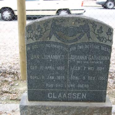 CLAASSEN Jan Johannes 1886-1966 &amp; Johanna Catherina VAN GRUENEN 1894-1965