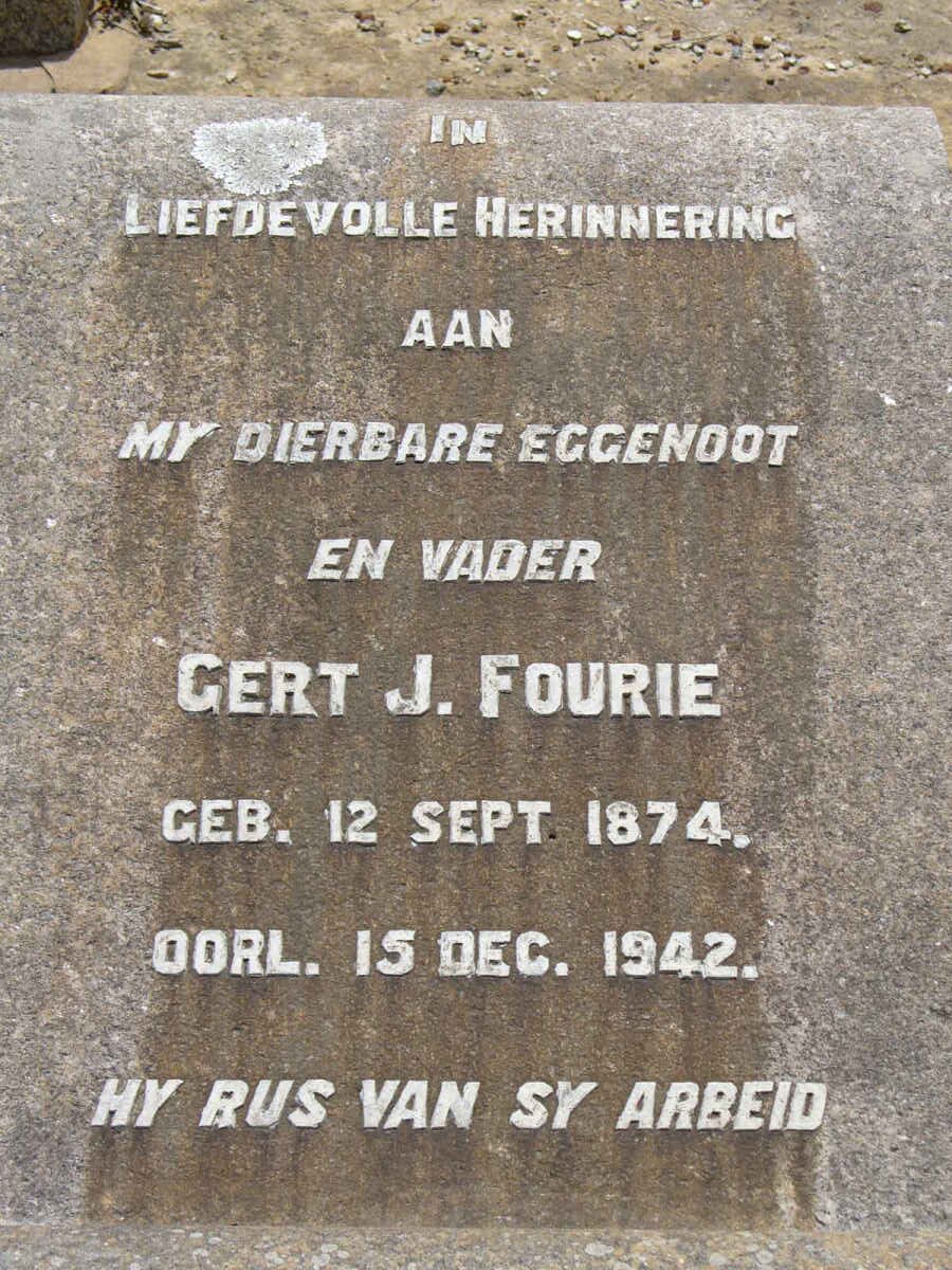 FOURIE Gert J. 1874-1942