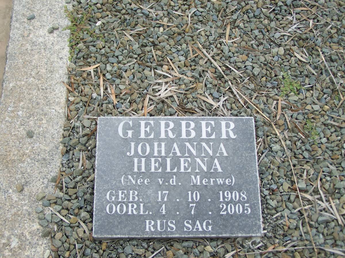 GERBER Johanna Helena nee VAN DER MERWE 1908-2005