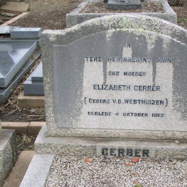GERBER Elizabeth nee VAN DER WESTHUIZEN -1962
