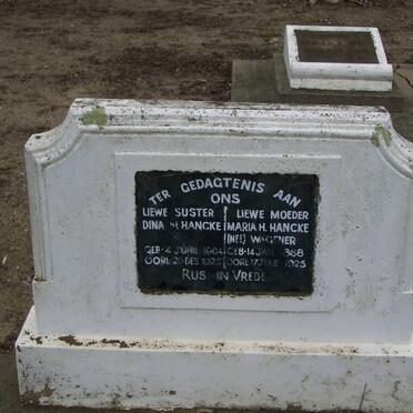 HANCKE Maria H. nee WAGENER 1868-1925 :: HANCKE Dina M. 1904-1925