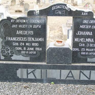 KILIAN Areders Franciscus Benjamin 1890-1964 &amp; Johanna Jacomina Wilhelmina SCHMIDT 1892-1978