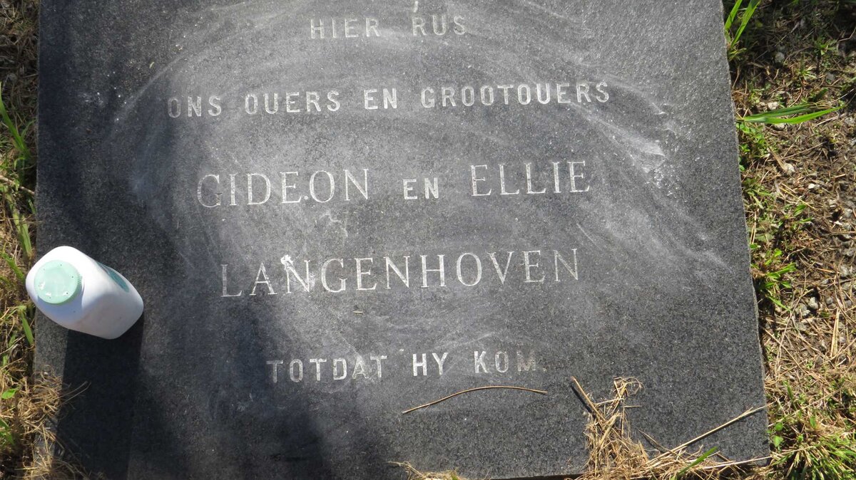 LANGENHOVEN Gideon Daniel 1889-1946 & Elsje Dorothea nee BARNARD 1895-1969