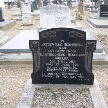 MULLER Bartholomeus Hendrikus 1913-1936