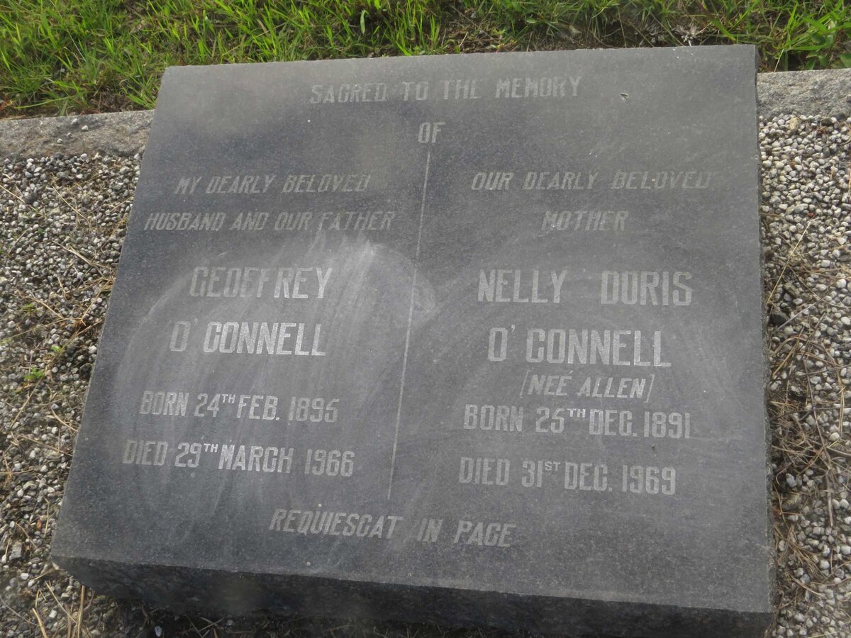 O'CONNELL Geoffrey 1895-1966 &amp; Nellie Doris ALLEN 1891-1969