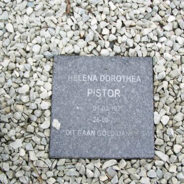 PISTOR Helena Dorothea 1921-2001