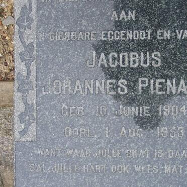 PIENAAR Jacobus Johannes 1904-1953