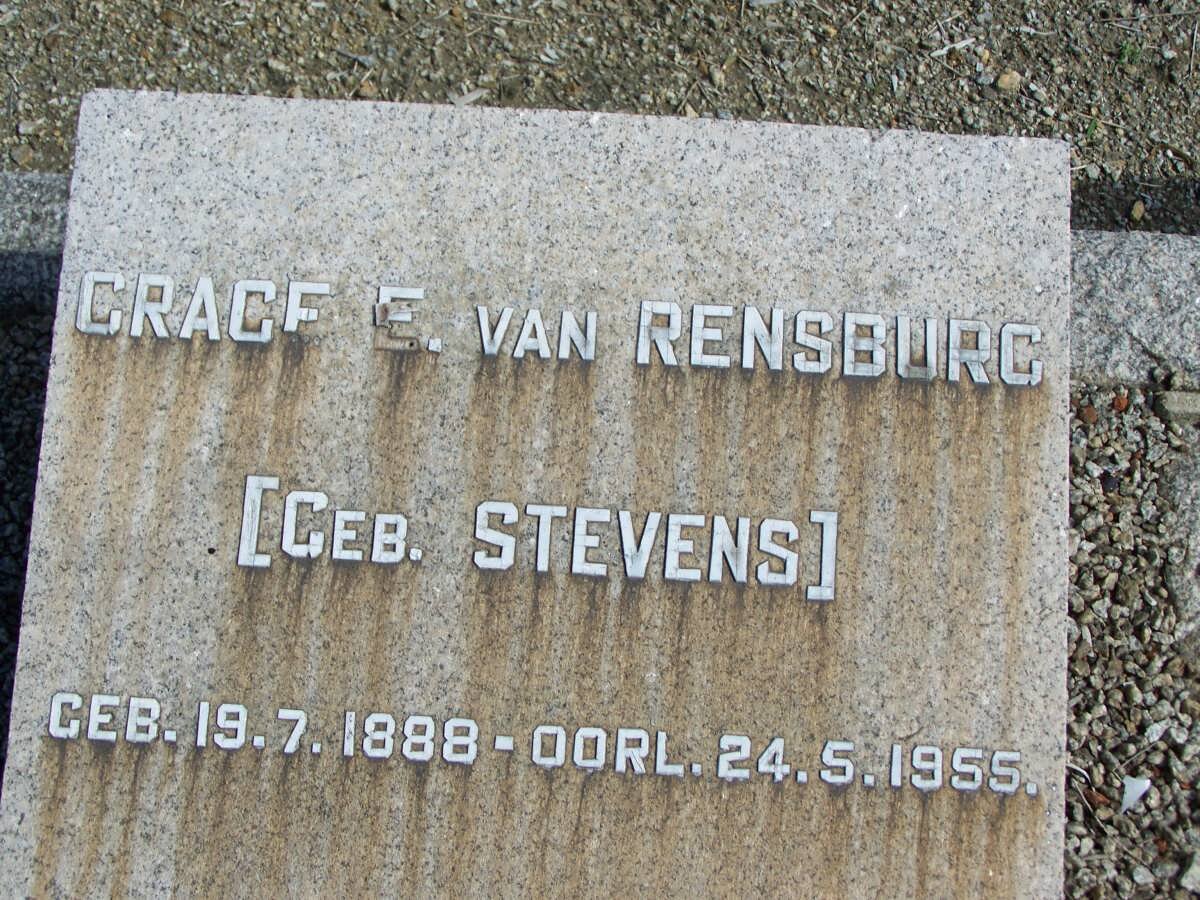 RENSBURG Grace E., van nee STEVENS 1888-1955
