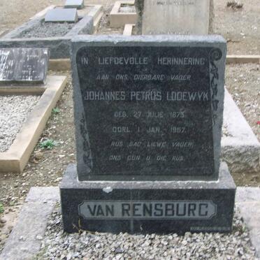 RENSBURG Johannes Petrus Lodewyk, van 1873-1957