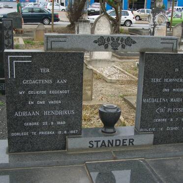 STANDER Adriaan Hendrikus 1888-1967 &amp; Magdalena Maria DU PLESSIS 1895-1969