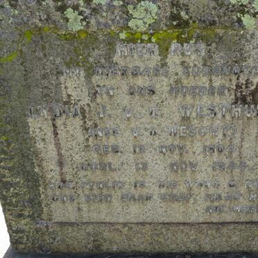 WESTHUIZEN Lydia J., v.d nee V.D. MESCHT 1904-1945