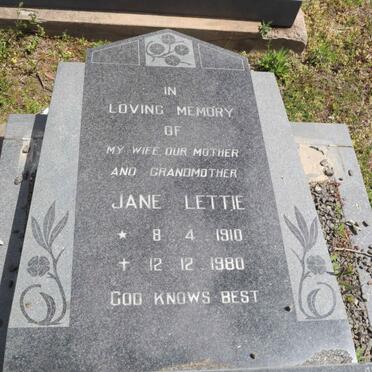 WILLIAMS Jane Lettie 1910-1980