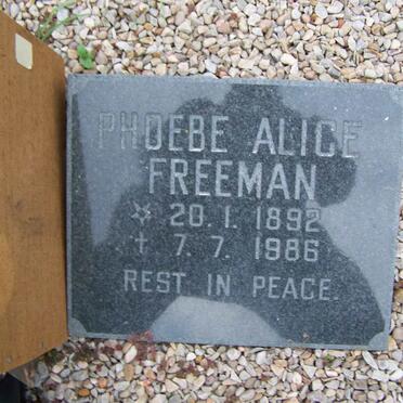 FREEMAN Phoebe Alice 1892-1986