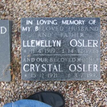 OSLER LLewellyn 1919-1988 &amp; Crystal 1921-1997