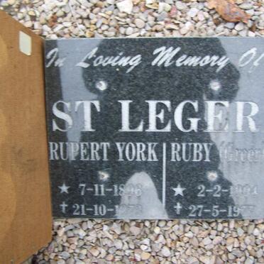 ST. LEGER Rupert York 1896-1973 &amp; Ruby GREER 1904-1977