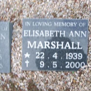 MARSHALL Elisabeth Ann 1939-2000