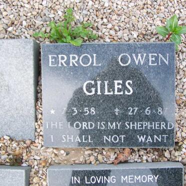GILES Errol Owen 1958-1987