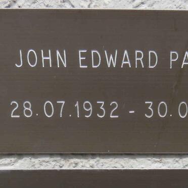PALMER John Edward 1932-2014