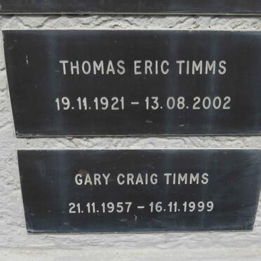 TIMMS Thomas Eric 1921-2002 :: TIMMS Gary Craig 1957-1999