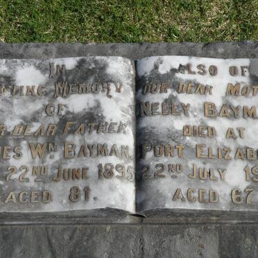BAYMAN James Wm. -1895 &amp; Nelly -1906