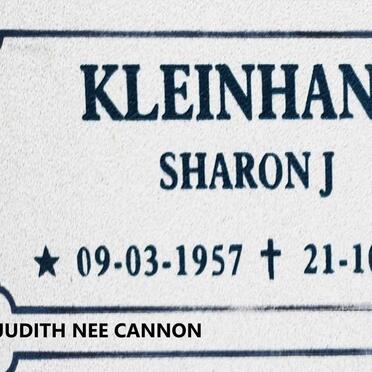 KLEINHANS Sharon Judith nee CANNON 1957-2019