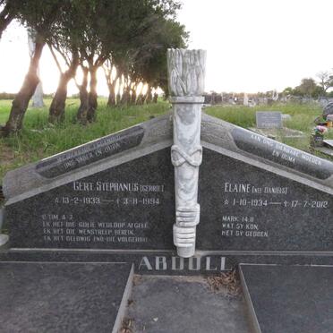 ABDOLL Gert Stephanus 1933-1994 &amp; Elaine DANIELS 1934-2012