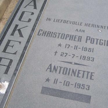 ACKERMANN Christopher Potgieter 1951-1993 &amp; Antoinette 1953- _1