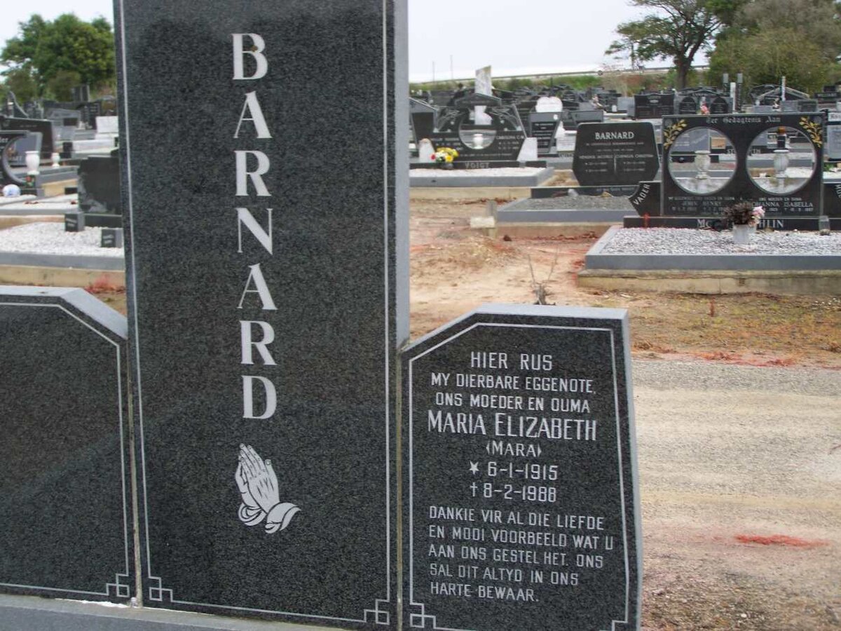 BARNARD Maria Elizabeth 1915-1988