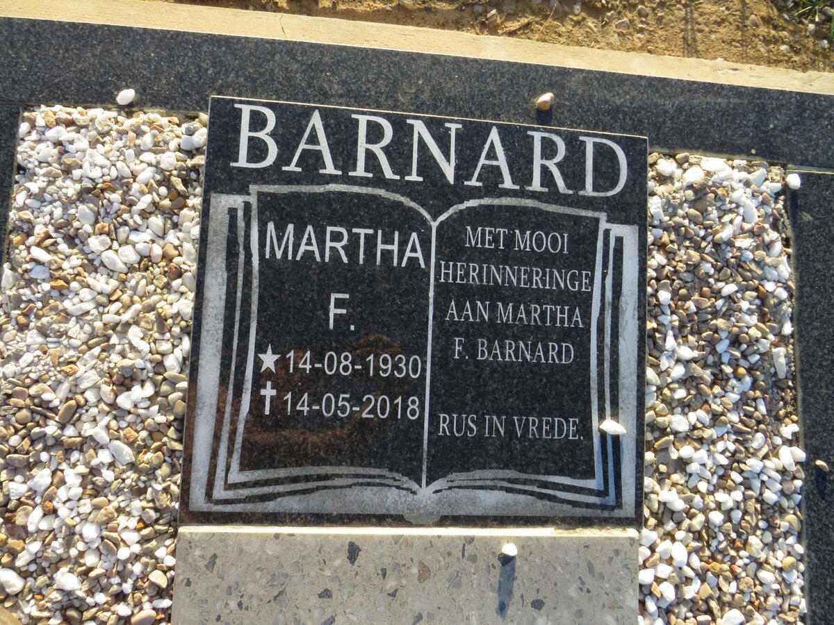 BARNARD Martha F. 1930-2018