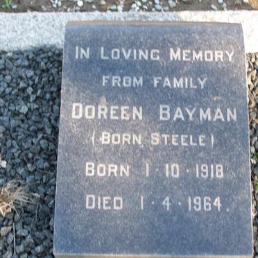 BAYMAN  Doreen nee STEELE 1918-1964
