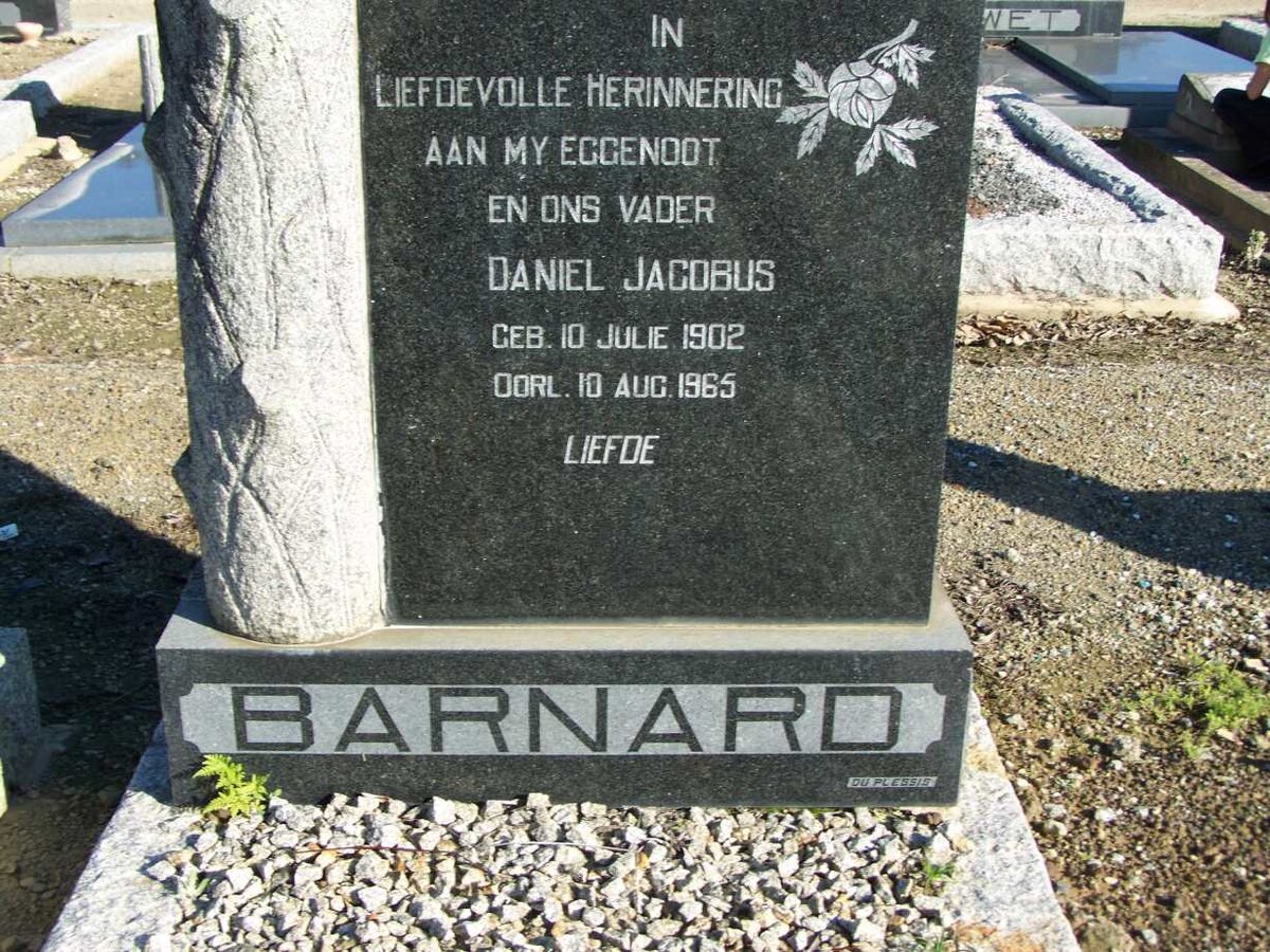 BARNARD Daniel Jacobus 1902-1965