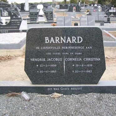 BARNARD Hendrik Jacobus 1899-1985 &amp; Cornelia Christina 1939-1985