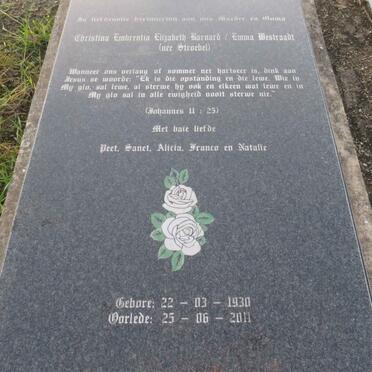 BARNARD Christina Embrentia Elizabeth voorheen WESTRAADT nee STROEBEL 1930-2011